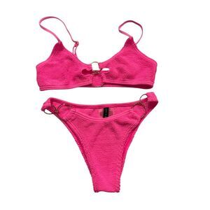 Love & Bikinis Neon Pink Bikini with gold details